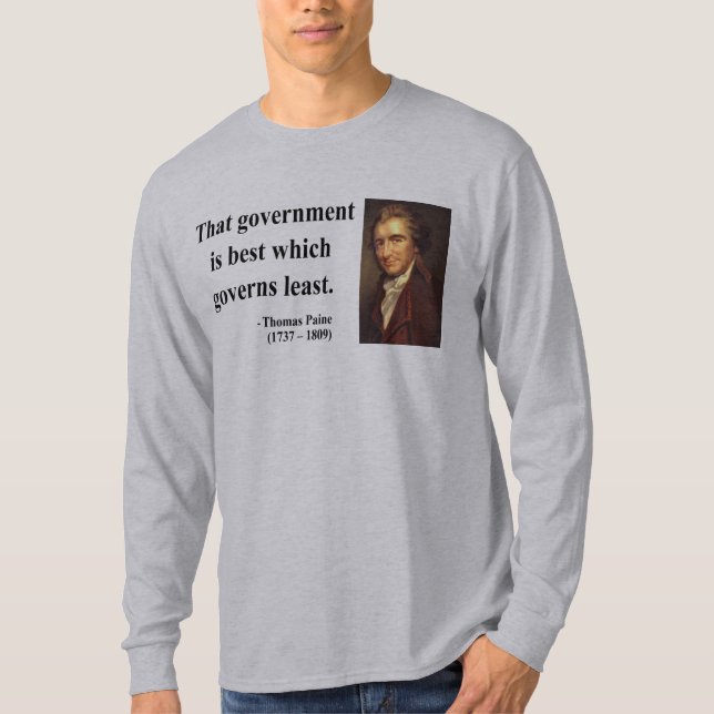 T-shirt Citation 1B de Thomas Paine (Devant)