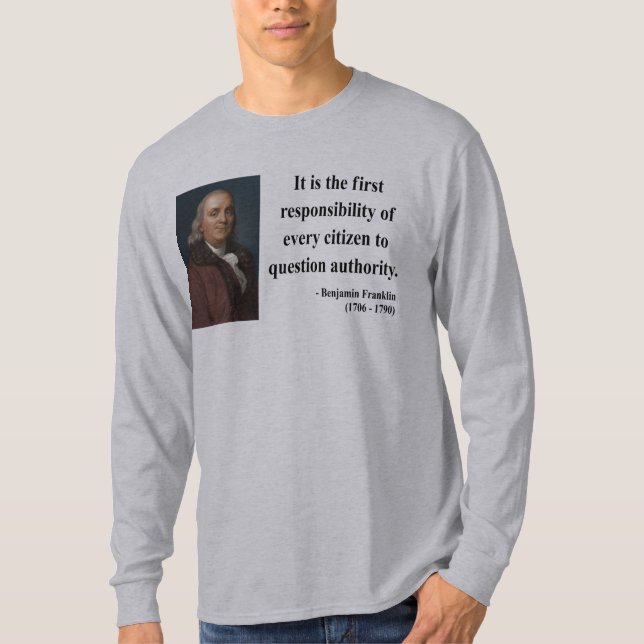 T-shirt Citation 3b de Ben Franklin (Devant)