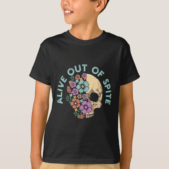 T-shirt Citation Alive Out Of Ste Skull  (Devant)