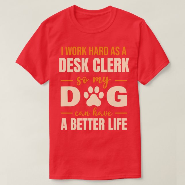 T-shirt Citation Amoureux des chiens du commis de bureau (Design devant)
