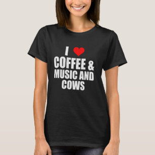 T-shirt Citation amusante J'aime le café la musique et les