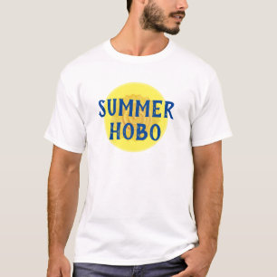T-shirt Citation amusante "Summer Hobo" Texte bleu soleil 