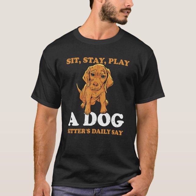 T-shirt Citation Awesome Dog Sitter Pour Animaux De Compag (Devant)