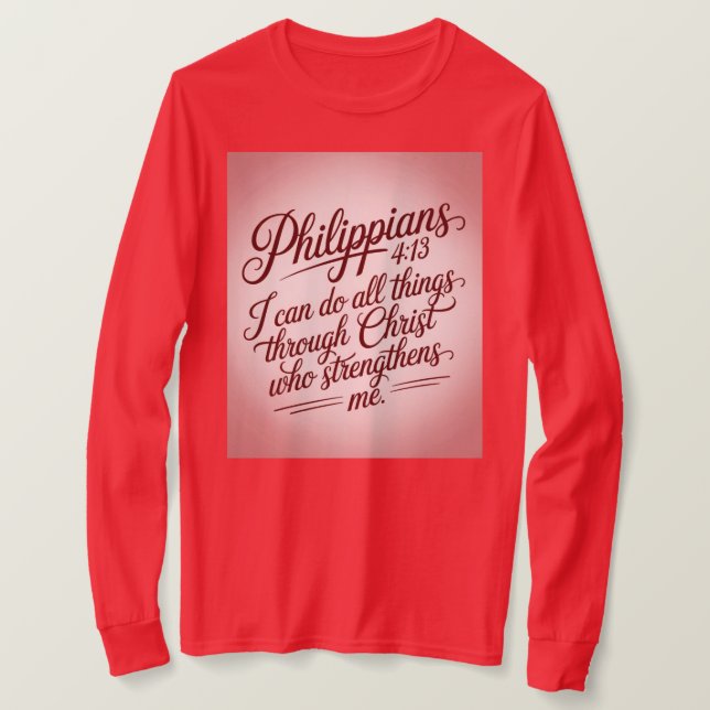 T-Shirt Citation Biblique Philippiens Rouge (Design devant)