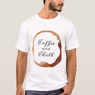 T-shirt Citation café et froid sur une tache de café desig