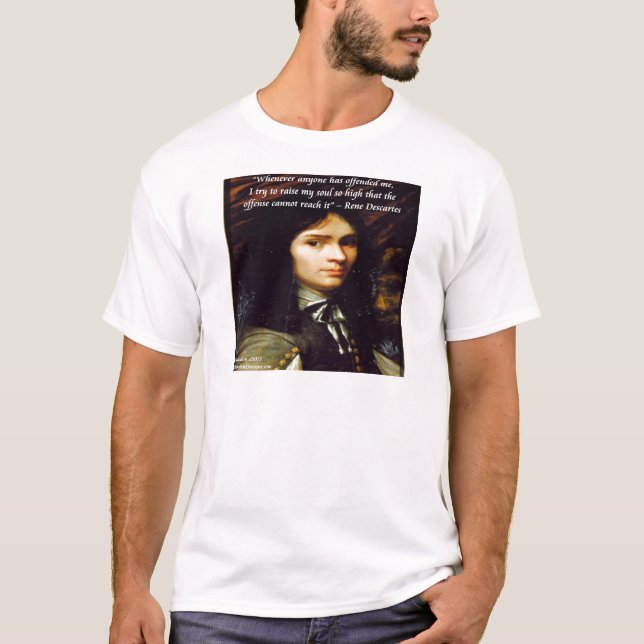 T-shirt Citation célèbre de Descartes "Élever mon âme" (Devant)