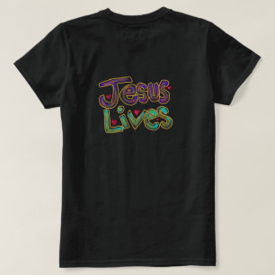 T-shirt Citation chrétienne "Jesus Lives" Dames noires