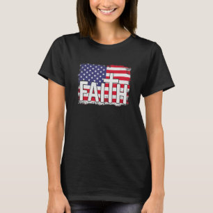 T-shirt Citation chrétienne patriotique foi Croix religieu
