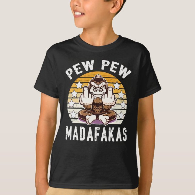 T-shirt Citation Cool de Madafakas Pew Pew Monkey i (Devant)