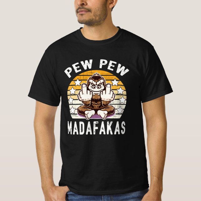 T-shirt Citation Cool de Madafakas Pew Pew Monkey i (Devant)
