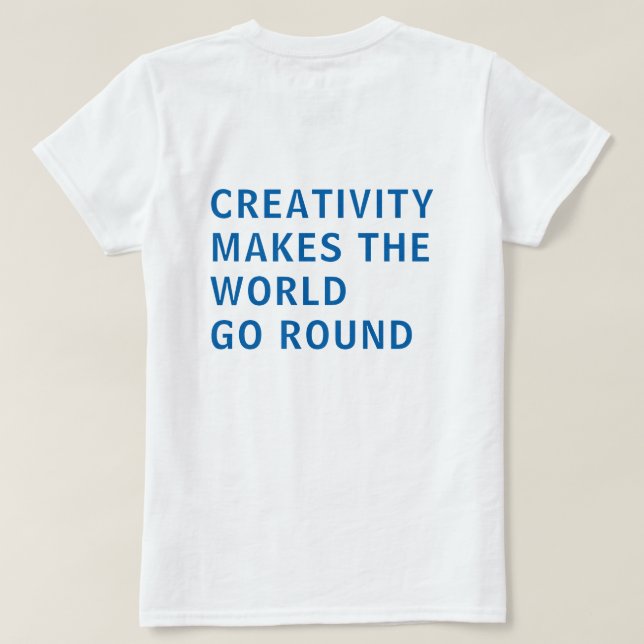 T-shirt Citation créative Typographie bleue Retour Imprime (Design dos)