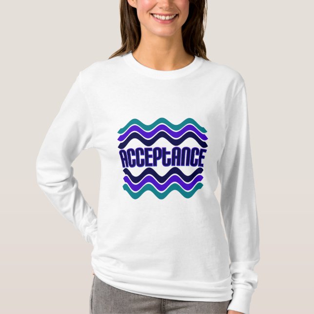 T-shirt Citation d'acceptation en bleu vert violet (Devant)