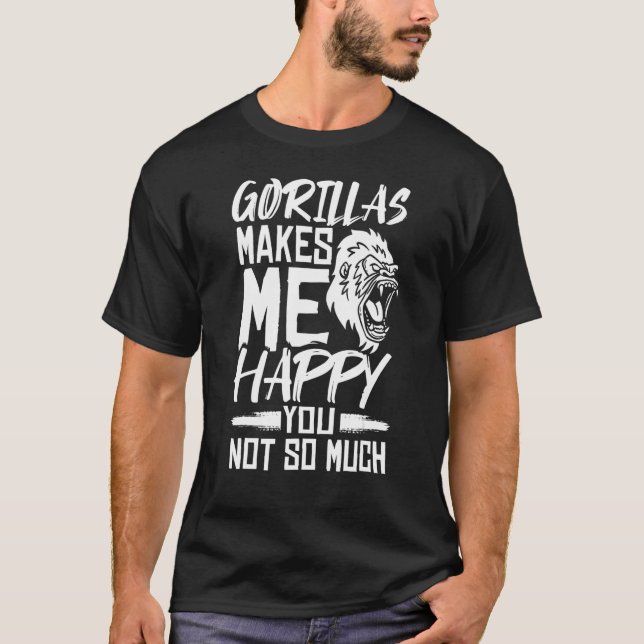 T-shirt Citation d'animal de gorille Habitat de singe Silv (Devant)