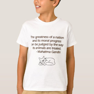 T-shirt Citation d'animaux de Gandhi avec le chat