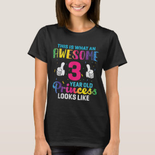 T-shirt Citation d'anniversaire de la princesse âgée de 3