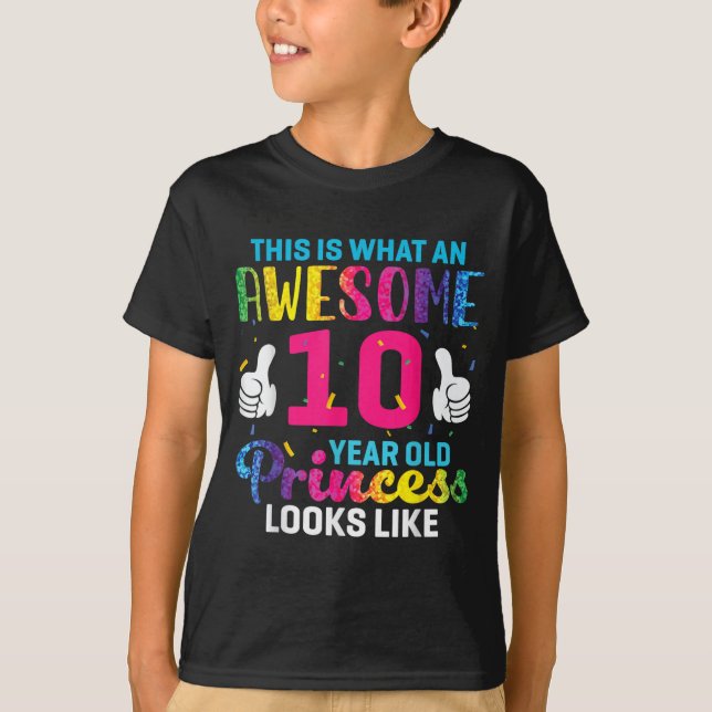 T-shirt Citation d'anniversaire de princesse de 10 ans 10e (Devant)