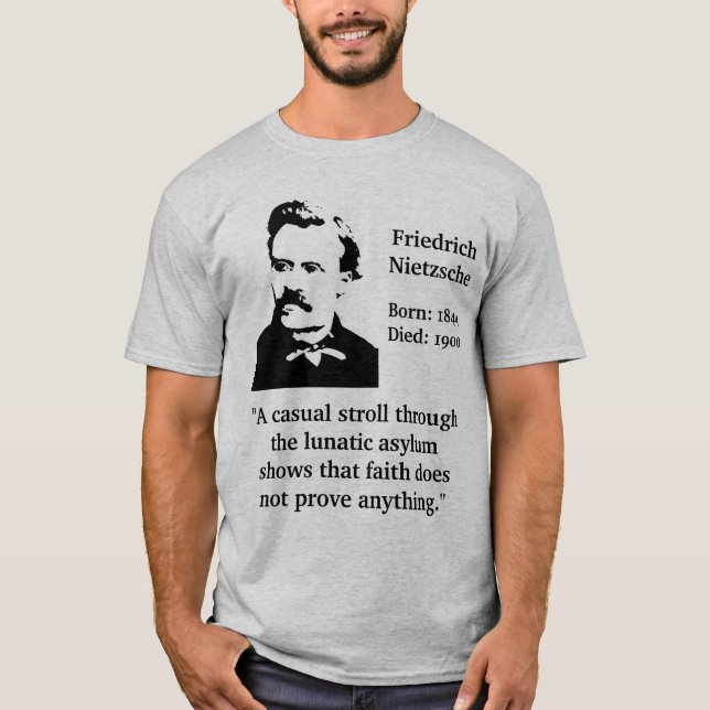 T-shirt Citation d'asile fol de Nietzsche (Devant)