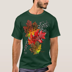 T-shirt Citation d'automne Happy Yall, Feuilles Motif auto