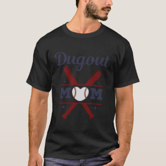 T-shirt Citation De Baseball Dugout Maman T-Ball Baseball