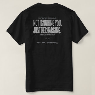 T-shirt Citation de batterie sociale drôle Typographie