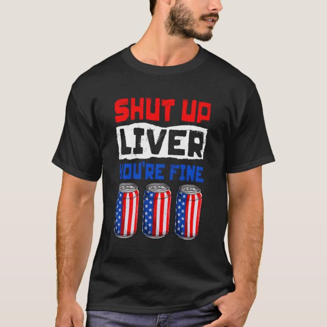 T-shirt Citation de bière à boire pour le 4 juillet (Devant)