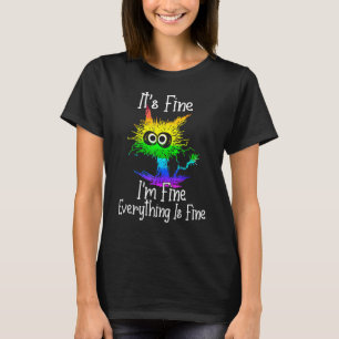 T-shirt Citation de Black Cat C'est bon Je vais bien Tout