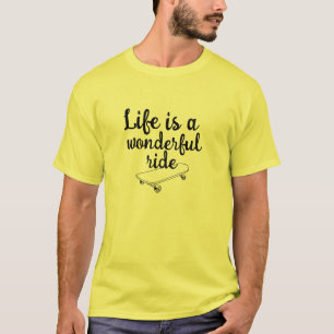 T-shirt Citation de bonheur en skateboard - Citation drôle