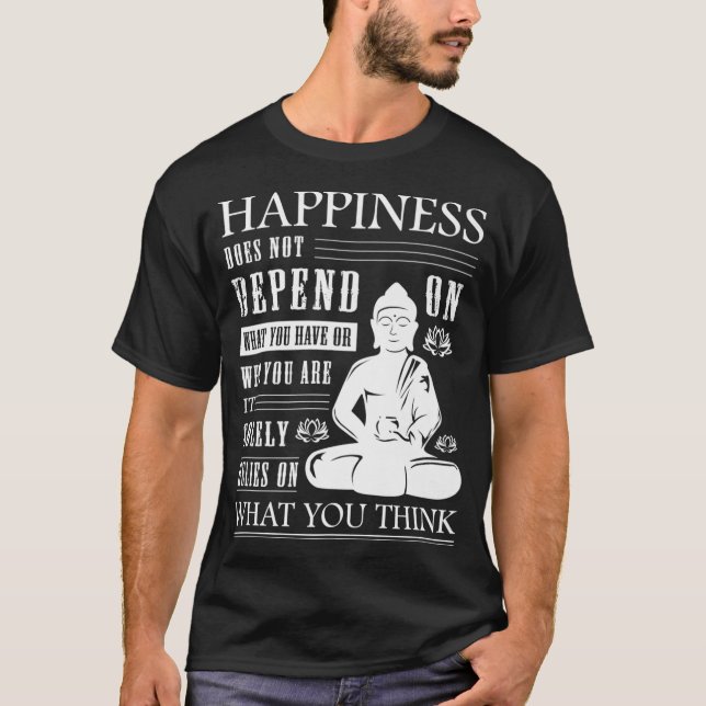 T-shirt Citation de Bouddha Bouddhisme Zen Yoga Bonheur Pr (Devant)
