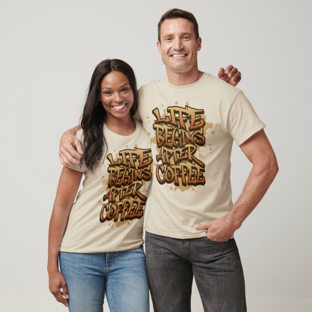 T-shirt Citation de café Graffiti (Unisexe)