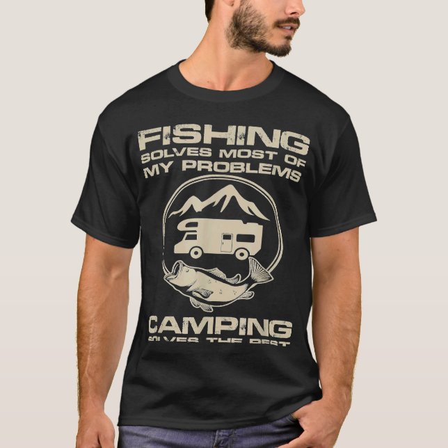 T-shirt Citation de camping drôle pêche (Devant)