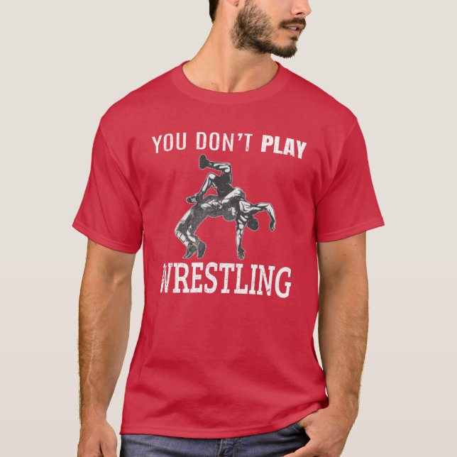 T-shirt Citation de catch pour garçon lutteur (Devant)