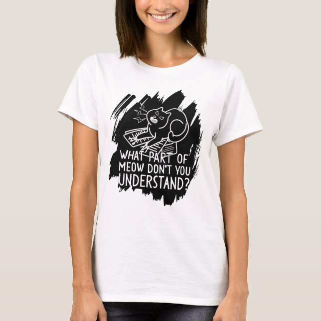 T-shirt Citation de chat amusante Black Splash (Devant)