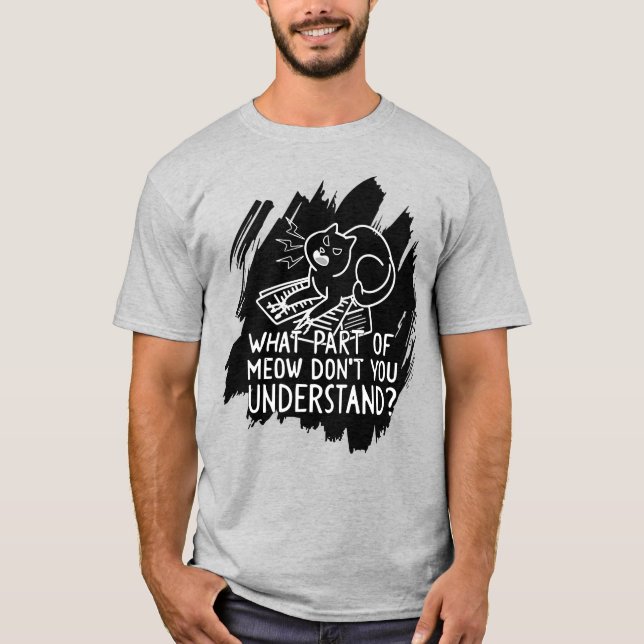 T-shirt Citation de chat amusante Black Splash (Devant)