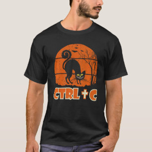 T-shirt Citation de chat Halloween Ctrl+c Halloween cool 2