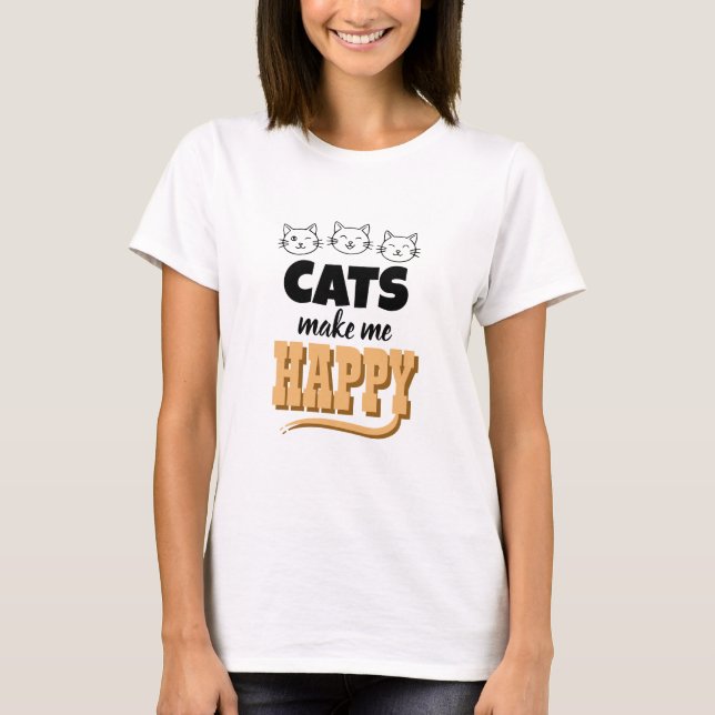 T-shirt Citation de chat mignon Typographie Amateur de cha (Devant)