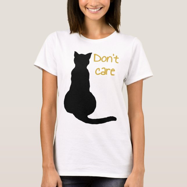 T-shirt Citation de chat qui s'en fiche - Vector Cartoon d (Devant)