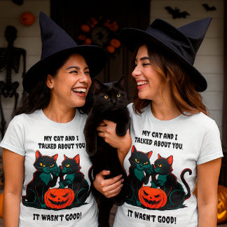 T-shirt Citation de chat sarcastique Mon chat et moi avons