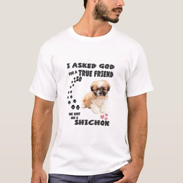 T-shirt Citation de chien de Shichon mignonne/ Amoureux de (Devant)