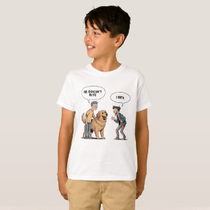 T-shirt Citation de chien drôle dessin animé je mords humo