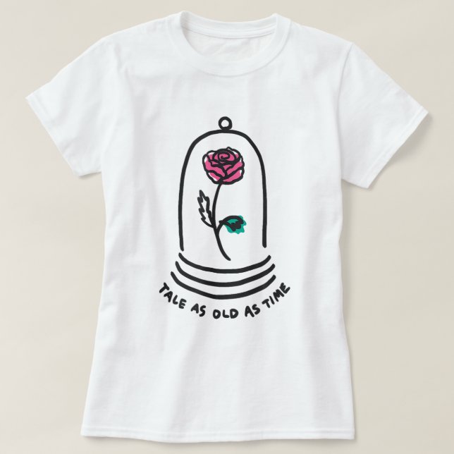 T-shirt Citation de conte de fée de la rose enchantée Art  (Design devant)