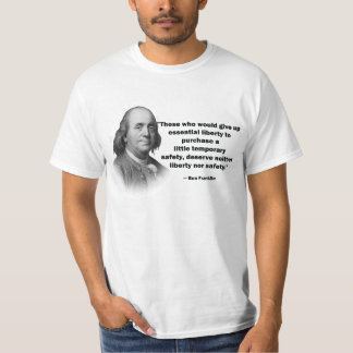 T-shirt Citation de contrôle des armes de Ben Franklin -
