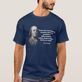 T-shirt Citation de contrôle des armes de Ben Franklin -