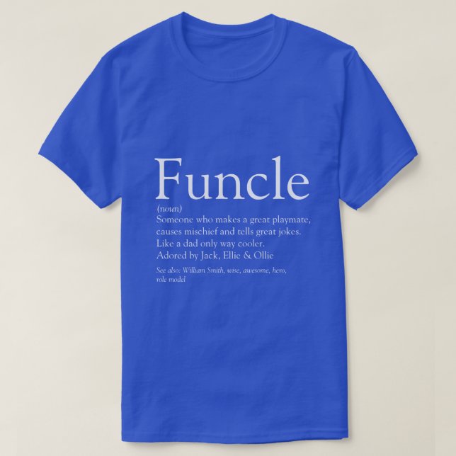 T-shirt Citation de définition Funcle Uncle Funny (Design devant)