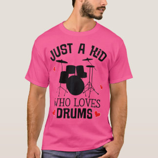 T-shirt Citation De Drummer Pour Enfants Juste Un Enfant Q
