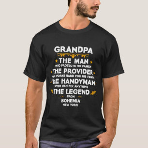 T-shirt Citation de famille Grand-père USA City Bohemia Ne