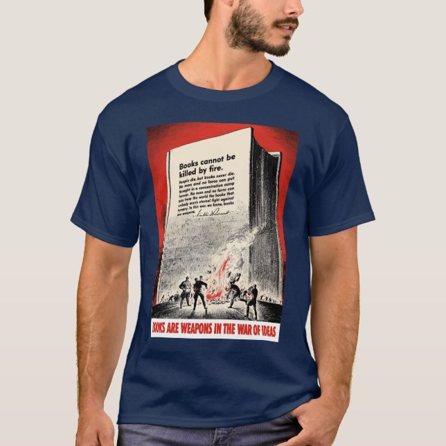 T-shirt Citation de FDR sur le Burning de livre (Devant)