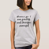 T-shirt Citation de femme sans peur dans la typographie de (Devant)