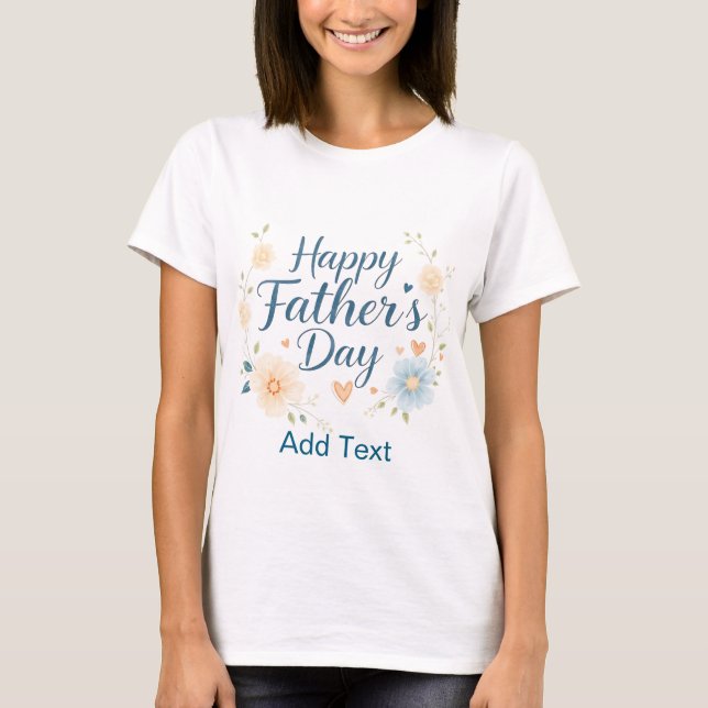 T-shirt Citation de Fête des pères joyeuse esthétique avec (Devant)