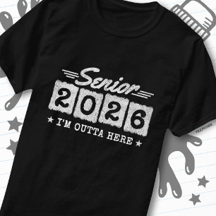 T-shirt Citation de fin d'études Senior 2026 de style rétr