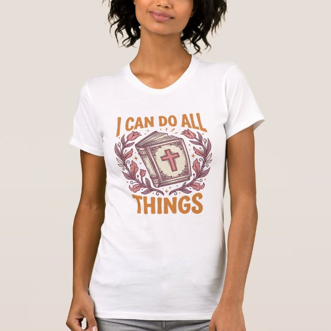 T-shirt Citation de foi florale chrétienne Modèle de chemi (Devant)